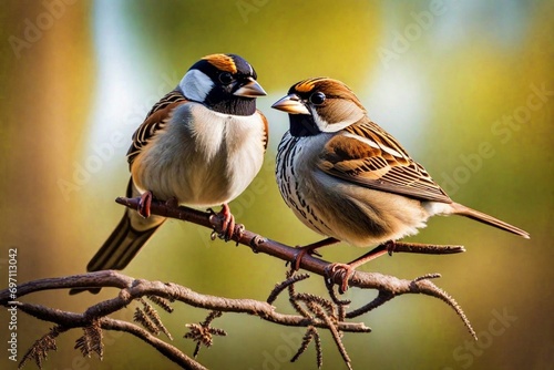 Foto sparrow on branch