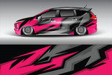 car sticker vector design Graphic abstract line racing background kit design for vehicle racing car