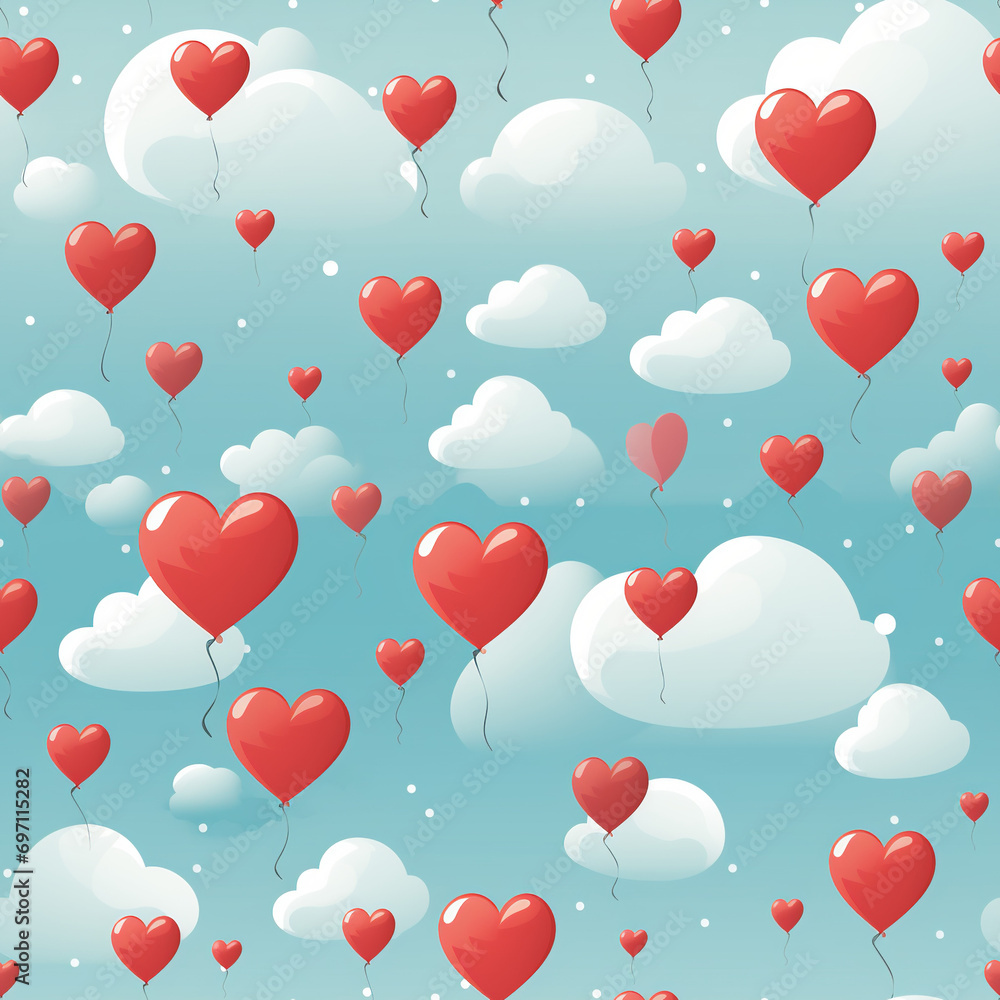 Love In The Air Ballons Seamless Patterns