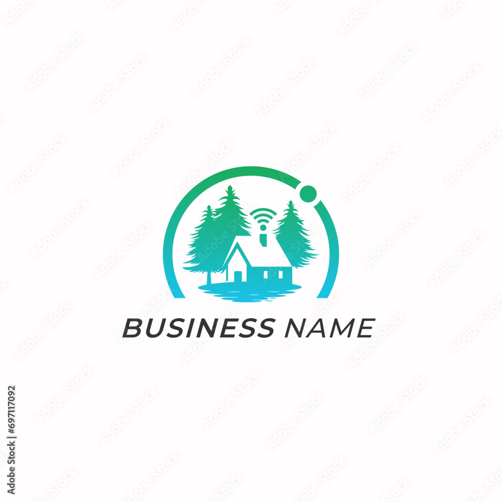 Fototapeta premium logo design smart home cabin