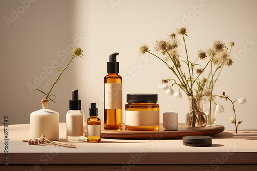 mock up packaging for cosmetic and amenities mood tone board photo