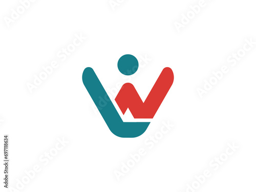letter L and W with human logo. monogram human logo. Letter L and W logo. people logo with