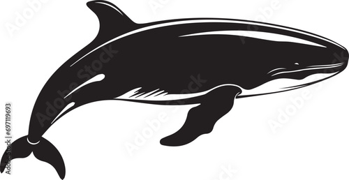 whale silhouette on white background
