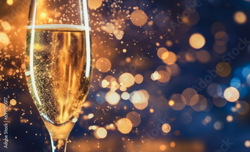 Happy New Year and champagne background comeliness