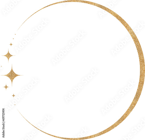 Gold Glitter Circle Frame