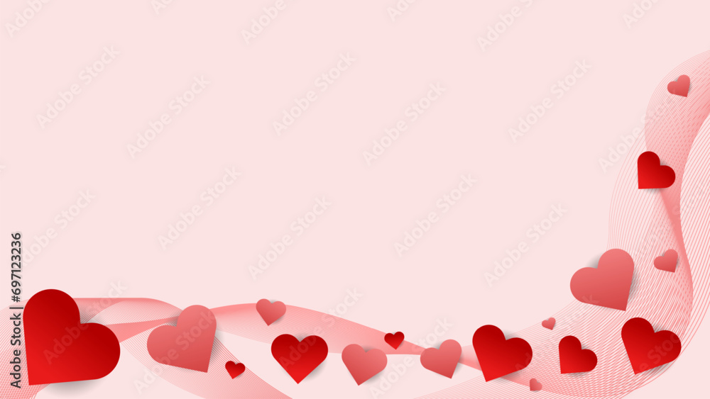Vector illustration of a valentine's day background, with soft pink and ...