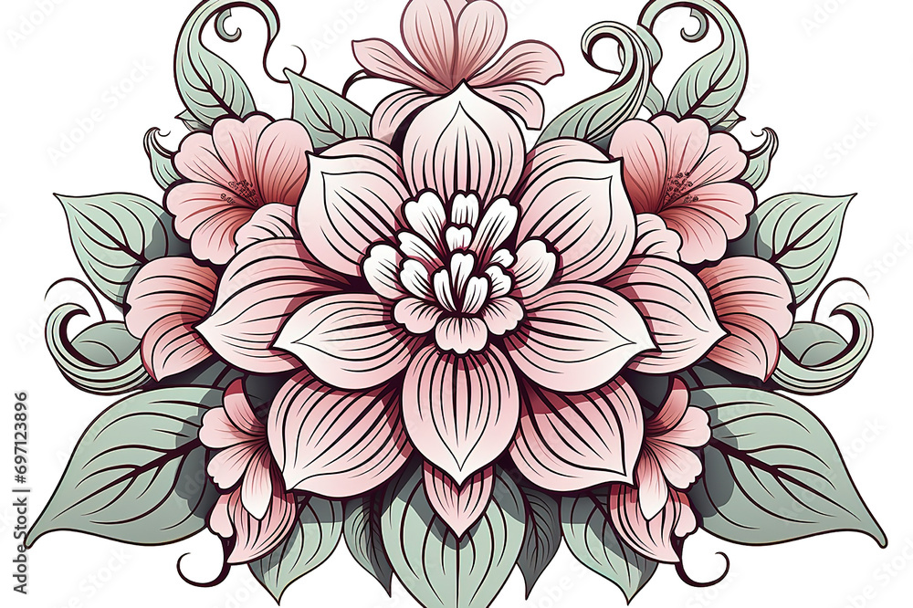 Mandala, very simple, cartoon style, white background, thick lines isolated on a Transparent background. Generative AI Mandala, very simple, cartoon style, white background, thick lines isolated on a Transparent background. Generative AI