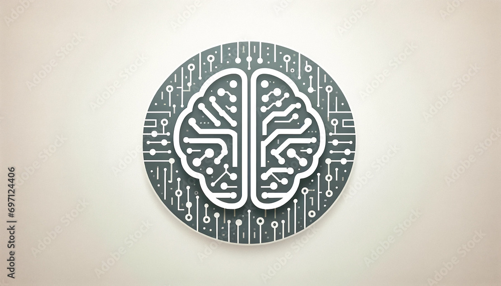 minimalistic image of AI, neural network minimalistic image of AI, neural network