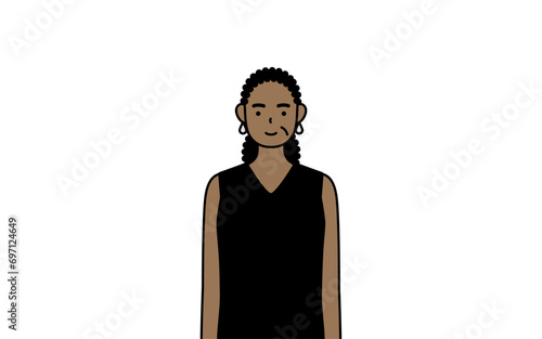 African-American senior woman with a smile facing forward