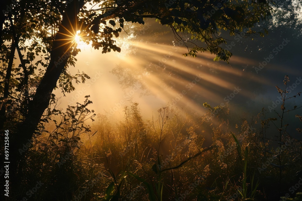 A chorus of sunbeams breaking through the morning mist, singing a hymn of awakening.