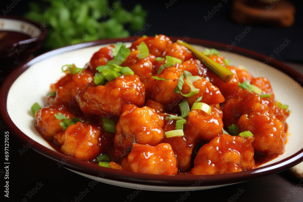 gobi manchurian in ceramic bowl