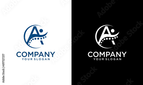 Creative Letter AA Chiropractic logo with modern style premium vector