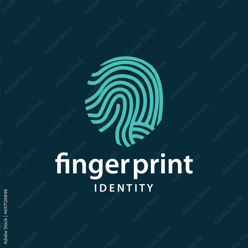 Premium Fingerprint Logo, Human Identity Design Simple Line Model Template Illustration Premium Fingerprint Logo, Human Identity Design Simple Line Model Template Illustration