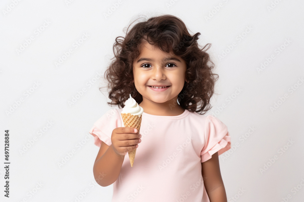 cute indian little girl holding icecream cone cute indian little girl holding icecream cone