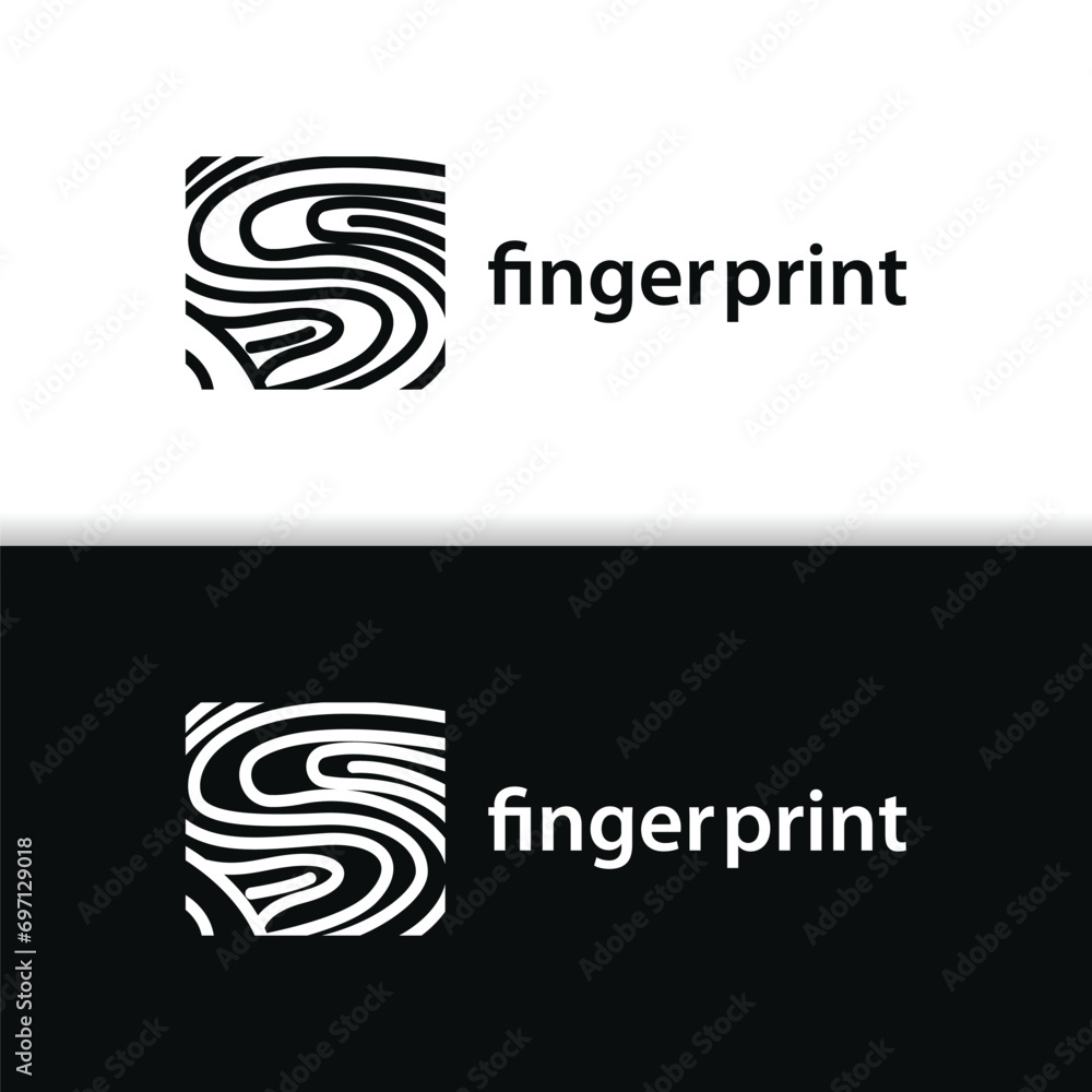 Premium Fingerprint Logo, Human Identity Design Simple Line Model Template Illustration Premium Fingerprint Logo, Human Identity Design Simple Line Model Template Illustration