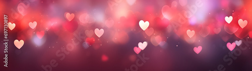 A vibrant mix of magenta, pink, and maroon hues create a blur of love and light, evoking a sense of colorfulness and passion in this heart-filled image