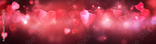 A mesmerizing display of love and passion as magenta, pink, light, violet, and red hearts unite with sparkling lights