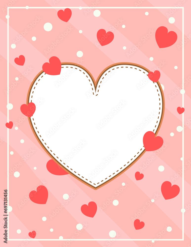 Heart frames , Valentine frame, Romantic frames , Square frame with heart pattern design, Valentine's Day decorative frame element , vector illustration
