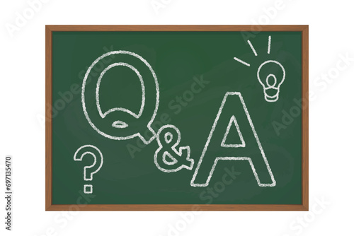 QアンドAの文字が書かれている黒板のイラスト