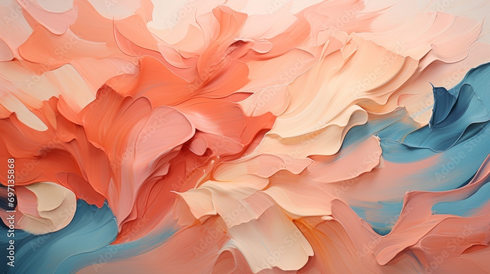acrylic paint strokes in expressionism. abstract background in pink and peach fuzz colors. Color 2024. acrylic paint strokes in expressionism. abstract background in pink and peach fuzz colors. Color 2024.