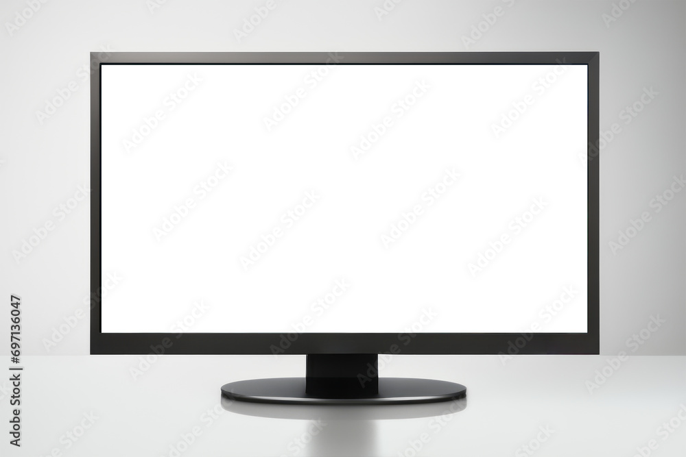 A High-Resolution Monitor Perfectly Showcased on a White Background A High-Resolution Monitor Perfectly Showcased on a White Background