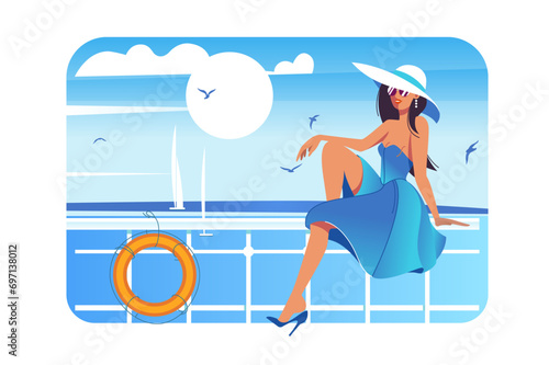 Woman Relaxing Seaside