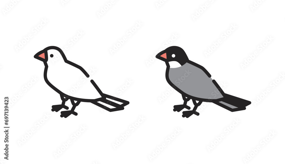 文鳥 イラスト アイコン 文鳥 イラスト アイコン