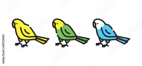 インコ　小鳥　ペット　動物　鳥　イラスト