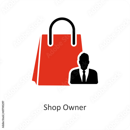 Shop Owner and owner icon concept