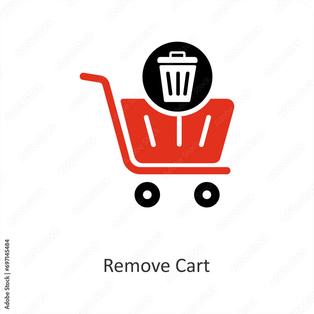 Remove Cart and trolley icon concept
