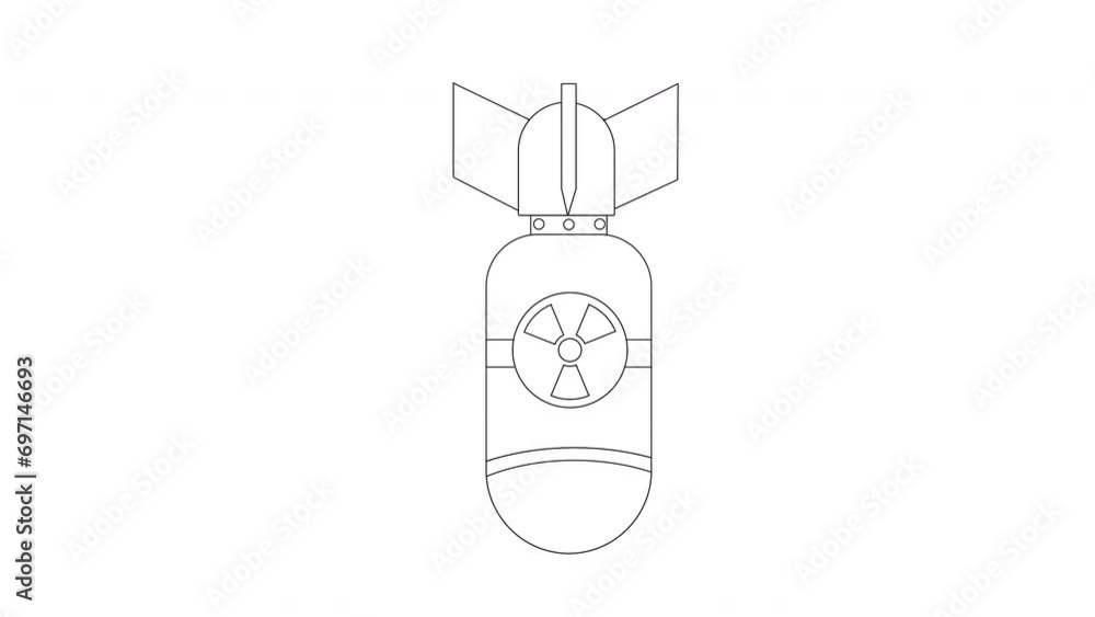 animated sketch of a nuclear bomb icon animated sketch of a nuclear bomb icon