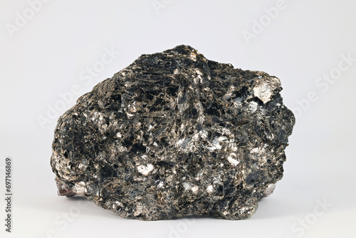 Biotite, also called black mica, a silicate mineral in the mica group photo