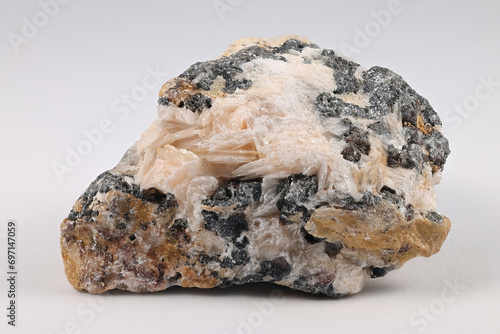 Cerussite, known also as lead carbonate or white lead (PbCO3), is an important ore of lead photo