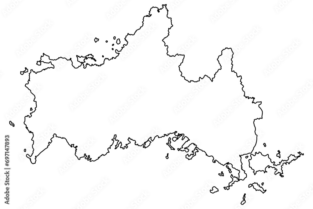 日本地図山口県ーYamaguchi Prefectureー