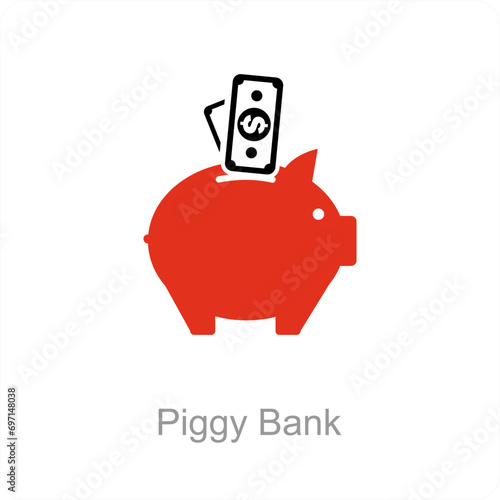 Piggy Bank and savings icon concept