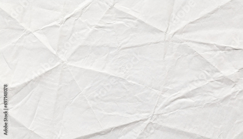 White crumpled paper background, texture old for web design screensavers. 