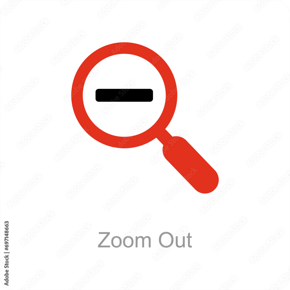 Zoom Out and zoom icon concept Zoom Out and zoom icon concept