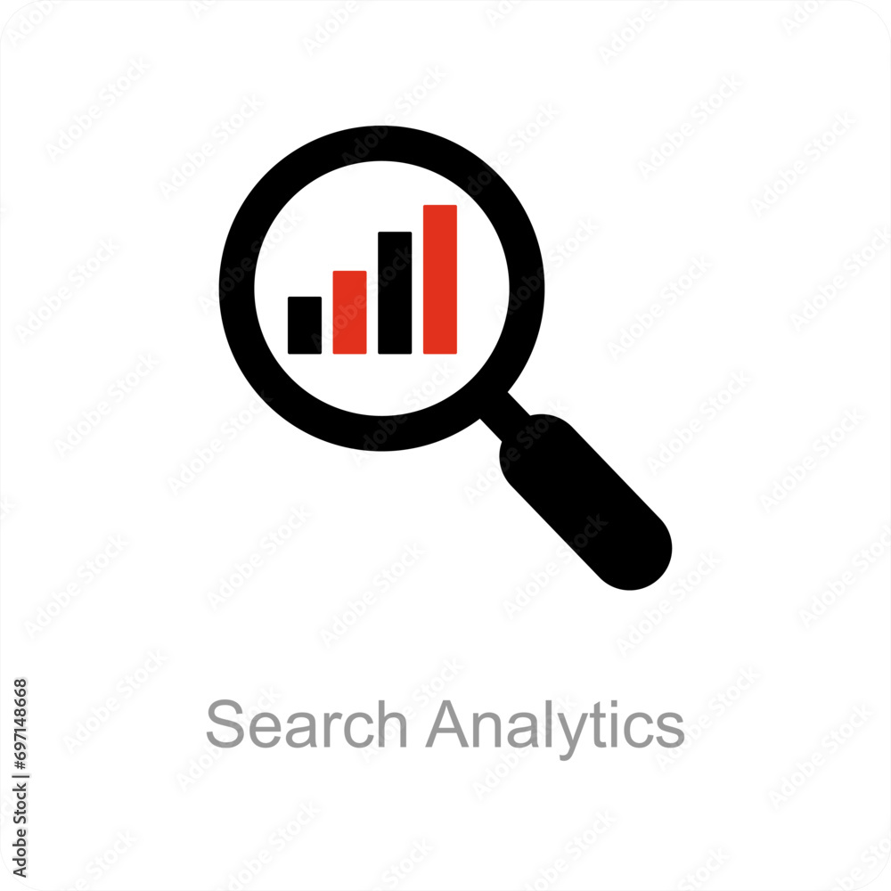Search Analytics and analysis icon concept Search Analytics and analysis icon concept