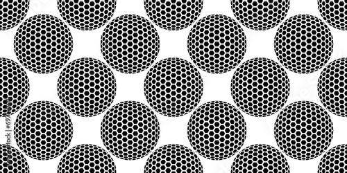 black white golf ball seamless pattern