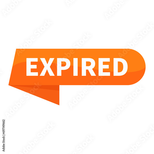 Expired In Orange Rounded Rectangle Ribbon Shape For Sale Information Business Marketing Social Media Promotion Announcement
