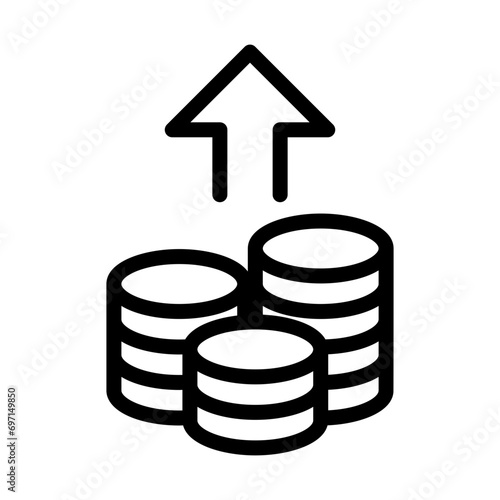 Growth of currency exchange rates. Growth icon in line style