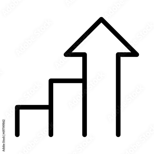 Increasing growth graph. Growth icon in line style