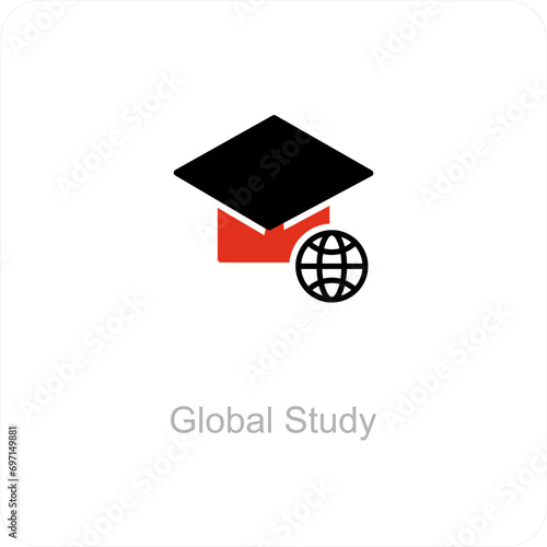 Global Study and education icon concept