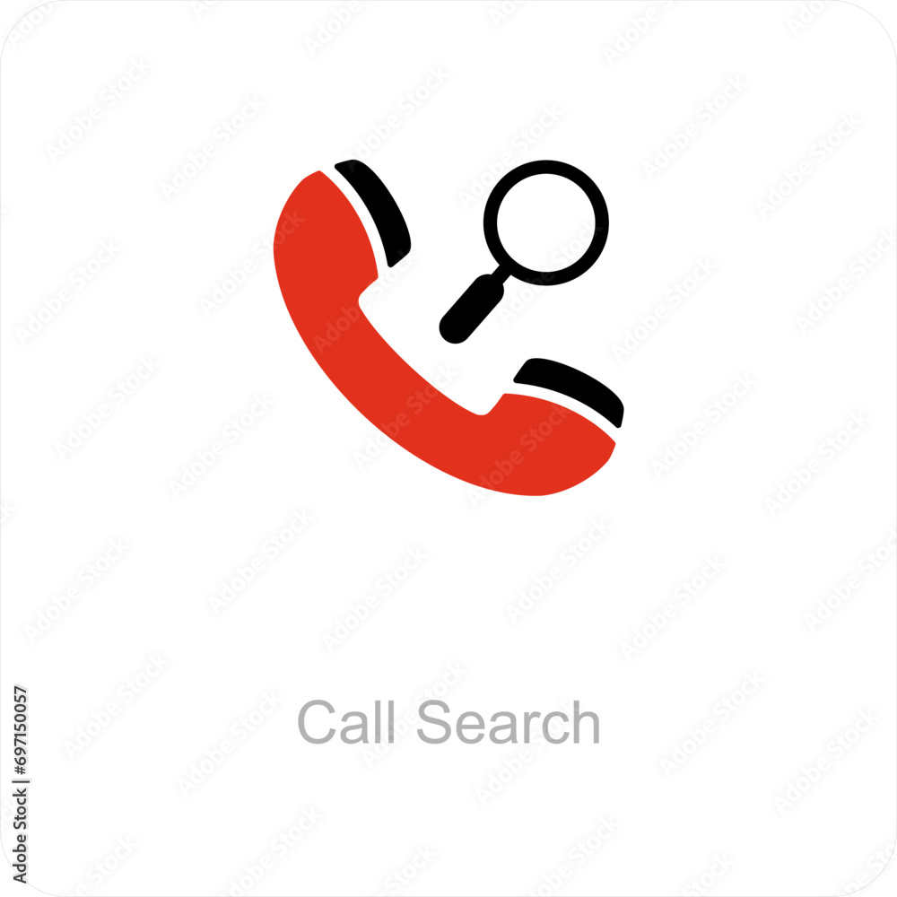 Call Search and calling icon concept Call Search and calling icon concept