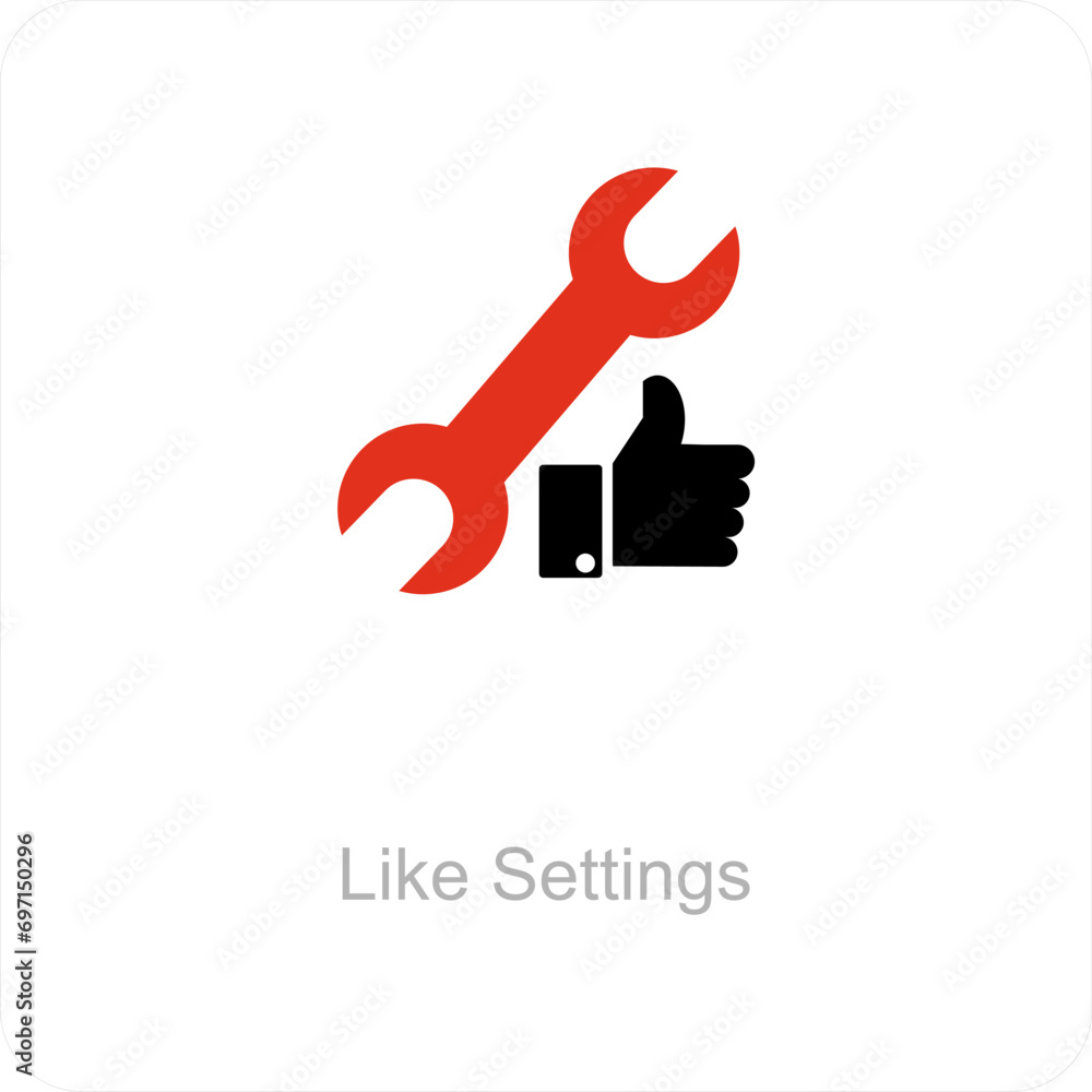 Like Settings and like icon concept Like Settings and like icon concept