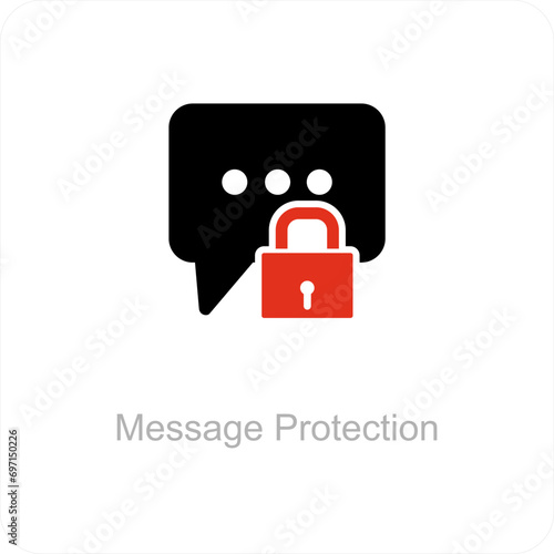 Message Protection and security icon concept