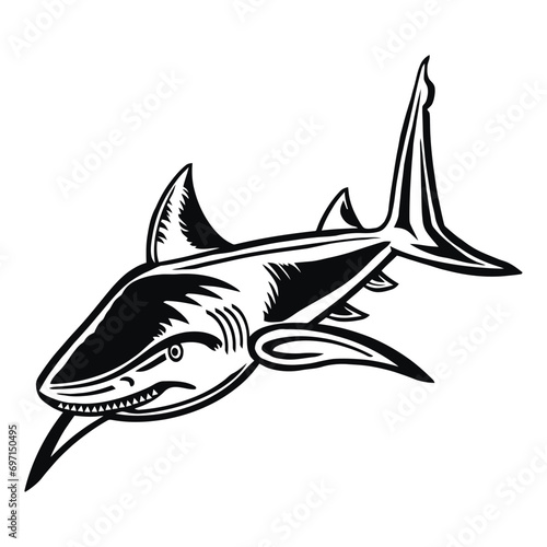 Blue Shark - American Fishes - Logo Fish