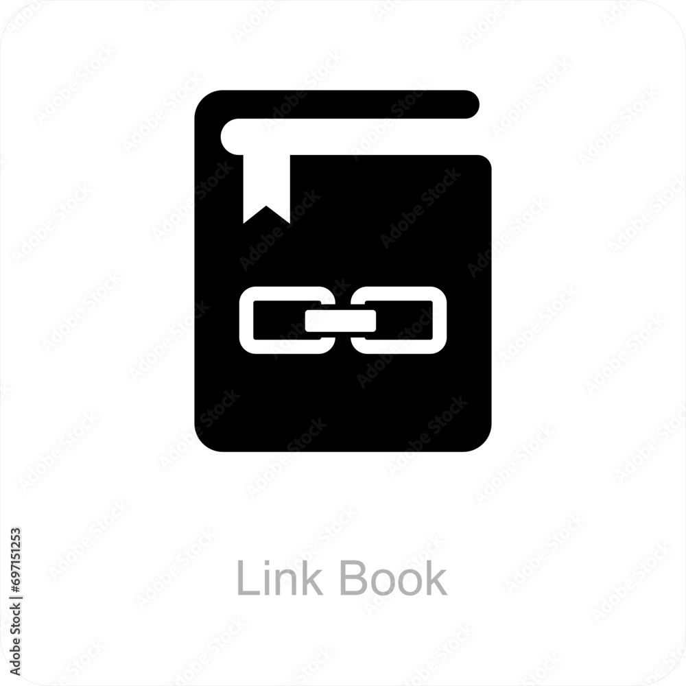 Link Book and File Icon Concept Link Book and File Icon Concept