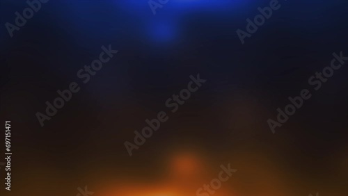 Blue and saffron Color focus overlay blur light passing into fire Smoke slowly floating in Steam moving Loop on a black background, Seamless loop 4K footage for editing assets, Smoke