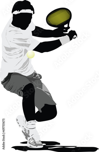 Tennis player. Vector illustration photo